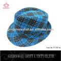 Custom Blue Checker Fedora Hat à vendre